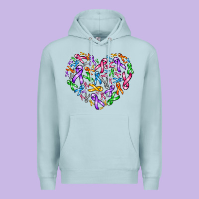 Cancer Ribbon Heart Premium Hoodie Designed By Adodesignshop