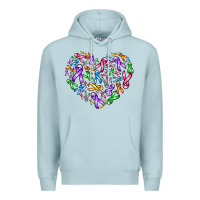 Blue Mist cancer ribbon heart Premium Hoodie - AdoDesignShop