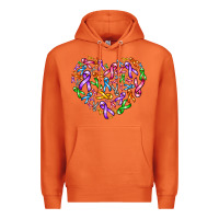Carrot cancer ribbon heart Premium Hoodie - AdoDesignShop