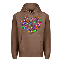 Chestnut cancer ribbon heart Premium Hoodie - AdoDesignShop