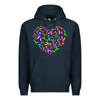 Navy cancer ribbon heart Premium Hoodie - AdoDesignShop