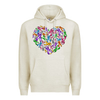 Oatmeal Heather cancer ribbon heart Premium Hoodie - AdoDesignShop