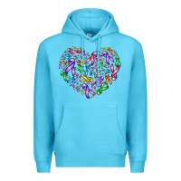 Ocean Blue cancer ribbon heart Premium Hoodie - AdoDesignShop