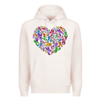 Pale Pink cancer ribbon heart Premium Hoodie - AdoDesignShop