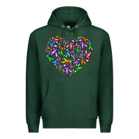 Sports Green cancer ribbon heart Premium Hoodie - AdoDesignShop