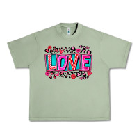 Oil Green Love Valentine Urban Heavy Tee - CowhideDigitalArt