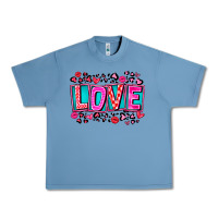 Pebble Blue Love Valentine Urban Heavy Tee - CowhideDigitalArt