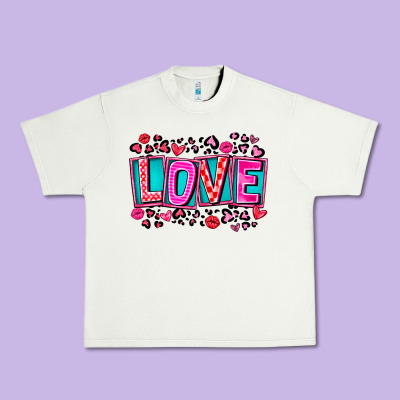 Love Valentine Urban Heavy Tee Designed By Cowhidedigitalart