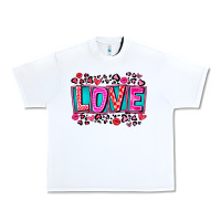 White Love Valentine Urban Heavy Tee - CowhideDigitalArt