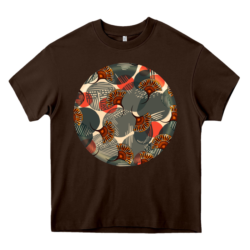 African Fabric Pattern Round Earrings 5 Heavy Core Tee by BundleAndBundleShop | Teevron