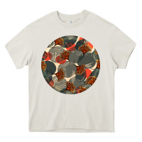 Cream african fabric pattern round earrings 5 Heavy Core Tee - BundleAndBundleShop