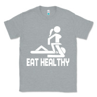Heather Grey eat healthy Classic Tee - DesigneFamous