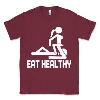 Burgundy eat healthy Classic Tee - DesigneFamous