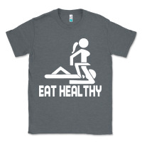 Charcoal Heather eat healthy Classic Tee - DesigneFamous