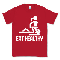 Red eat healthy Classic Tee - DesigneFamous