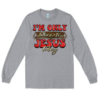 Heather Grey i'm only talking to jesus today christmas Long Sleeve Tee - BarkalooDesign