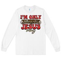 White i'm only talking to jesus today christmas Long Sleeve Tee - BarkalooDesign