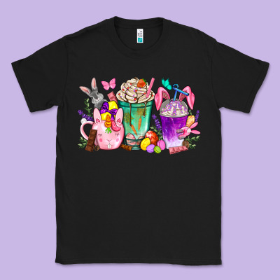 Easter Coffee Cups With Bunny Classic Tee Designed By Bundleandbundleshop