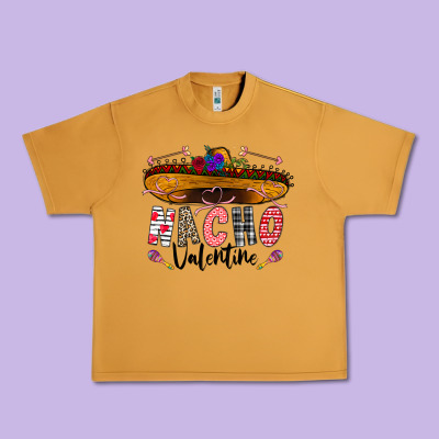 Festive Sombrero And Nacho Art Urban Heavy Tee Designed By Cowhidedigitalart