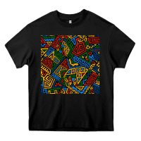 Black african geometric seamless pattern Heavy Core Tee - BundleAndBundleShop