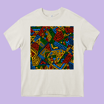 African Geometric Seamless Pattern Heavy Core Tee Designed By Bundleandbundleshop