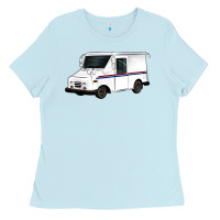 Baby Blue mail truck Ladies Tee - Artiststas