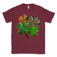Burgundy leopard shamrock Classic Tee - FaDigitalArtStudio