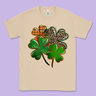 Leopard Shamrock Classic Tee Designed By Fadigitalartstudio