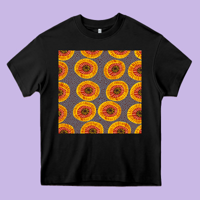 African Fabric Seamless Pattern Heavy Core Tee Designed By Bundleandbundleshop