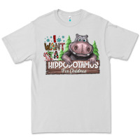Dove Grey I Want a Hippopotamus for Christmas Premium Tee - CowhideDigitalArt