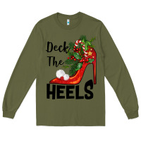 Army Green deck the heels Christmas Long Sleeve Tee - BarkalooDesign