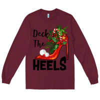 Burgundy deck the heels Christmas Long Sleeve Tee - BarkalooDesign
