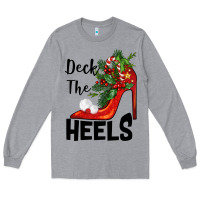 Heather Grey deck the heels Christmas Long Sleeve Tee - BarkalooDesign
