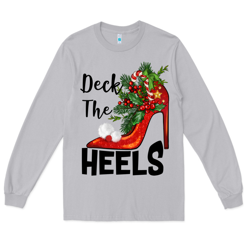 Deck The Heels Christmas Long Sleeve Tee by BarkalooDesign | Teevron