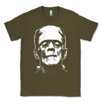 Army Green frankenstein Classic Tee - DesigneFamous