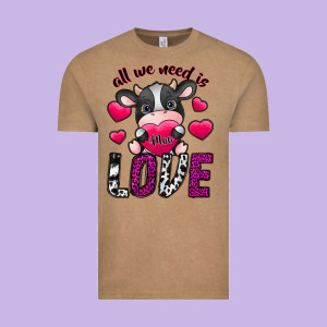 All We Need İs Moo Love Vintage Tee Designed By Sublimationcraftshop