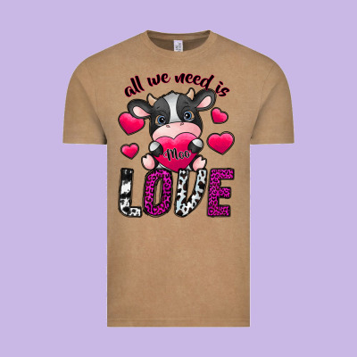 All We Need İs Moo Love Vintage Tee Designed By Sublimationcraftshop