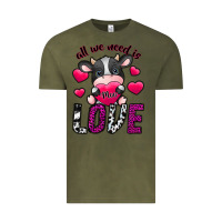 Vintage Olive All We Need İs Moo Love Vintage Tee - SublimationCraftShop