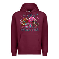 Burgundy in october we wear pink football Premium Hoodie - AdoDesignShop