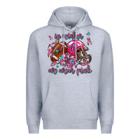 Heather Grey in october we wear pink football Premium Hoodie - AdoDesignShop