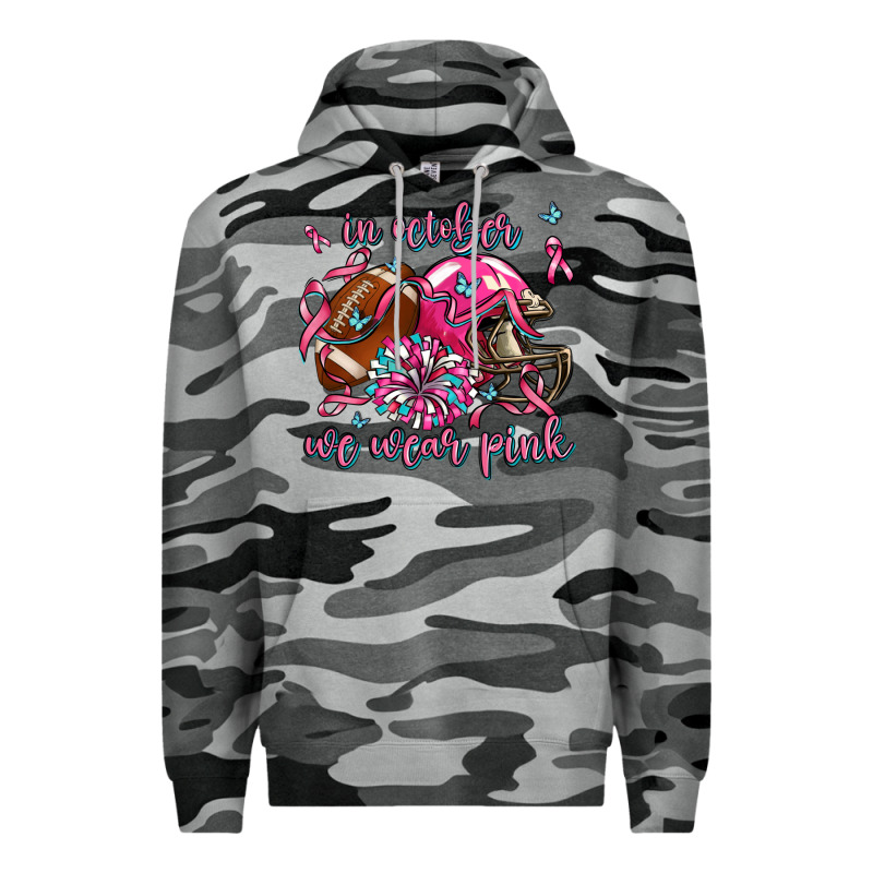 In October We Wear Pink Football Premium Hoodie by AdoDesignShop | Teevron