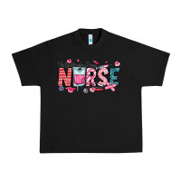 Black Nurse Valentine Urban Heavy Tee - CowhideDigitalArt