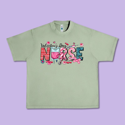 Nurse Valentine Urban Heavy Tee Designed By Cowhidedigitalart
