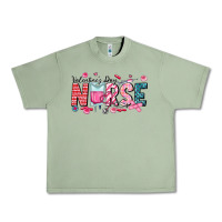 Oil Green Nurse Valentine Urban Heavy Tee - CowhideDigitalArt