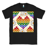 Black Pride lgbtq hearts and daisy seamless pattern Classic Tee - BundleAndBundleShop