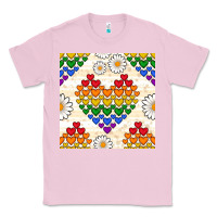 Bubblegum Pink Pride lgbtq hearts and daisy seamless pattern Classic Tee - BundleAndBundleShop