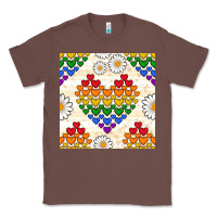 Chestnut Pride lgbtq hearts and daisy seamless pattern Classic Tee - BundleAndBundleShop