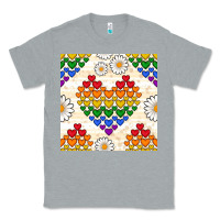 Heather Grey Pride lgbtq hearts and daisy seamless pattern Classic Tee - BundleAndBundleShop