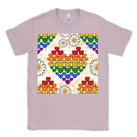 Lilac Pride lgbtq hearts and daisy seamless pattern Classic Tee - BundleAndBundleShop