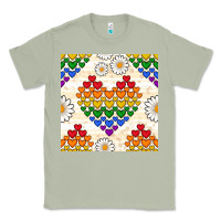 Matcha Pride lgbtq hearts and daisy seamless pattern Classic Tee - BundleAndBundleShop